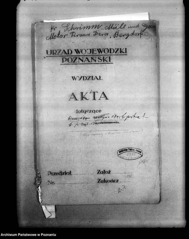 Obraz 4 z jednostki "Zatwierdzenie projektu zakładu przemysłowego /młyna motorowego/ A. Dary w Krosinku powiat śremski"