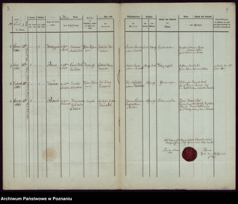 Obraz 4 z jednostki "Duplikat des Taufregisters"