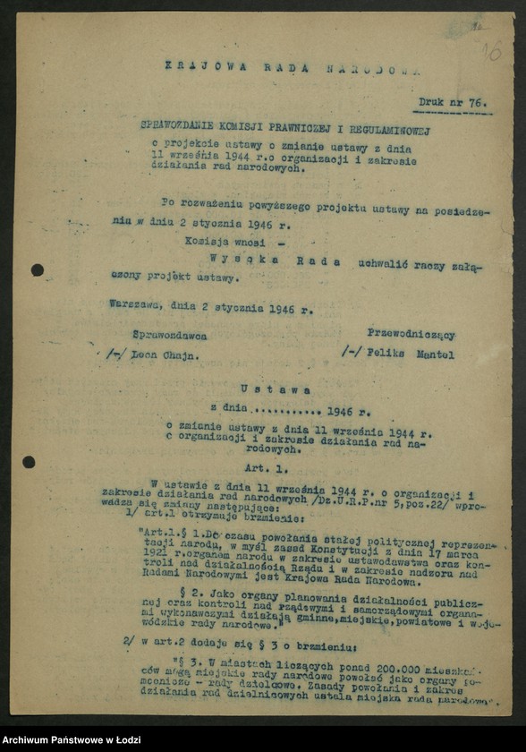 Obraz 17 z jednostki "[Materiały Ignacego Logi - Sowińskiego posła do Krajowej Rady Narodowej i Sejmu Ustawodawczego]"