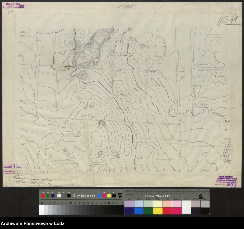 Obraz 1 z jednostki "Plan sytuacyjno-warstwicowy m. Łodzi. Sekcja NO41"