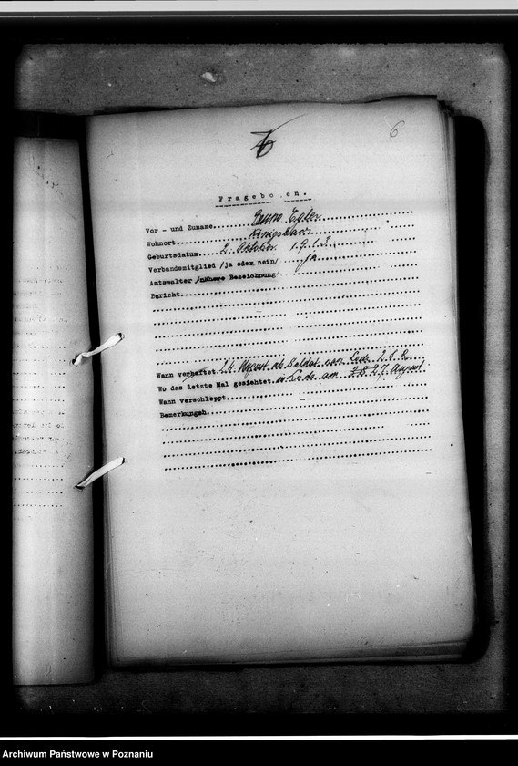 Obraz 10 z jednostki "Zweigstelle Litzmannstadt (Łódż) Vermissten - Listen. Soldaten 1- 81"