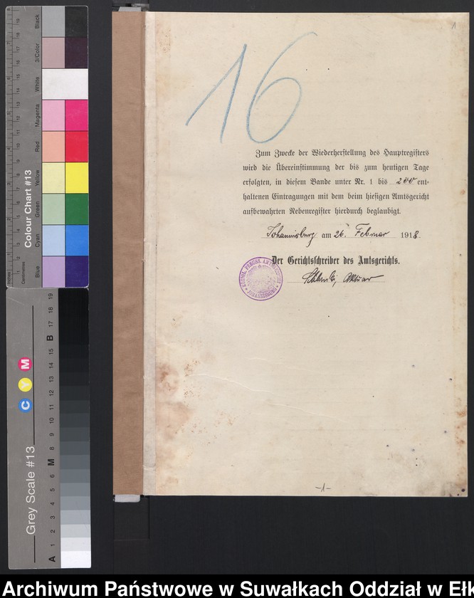 image.from.unit.number "[Geburts-Neben-Register des (Königlichen) Preussischen Standes-Amtes Belzonzen Kreis Johannisburg]"