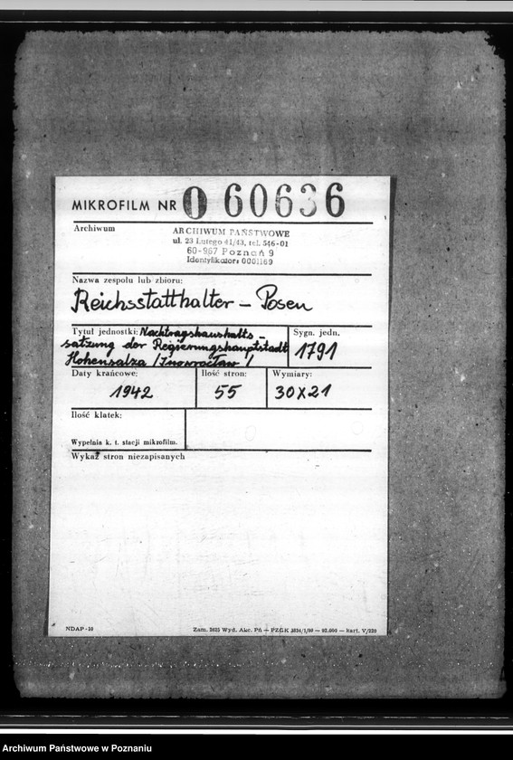 Obraz 2 z jednostki "Nachtragshaushaltssatzung der Regierungshauptstadt Hohensalza (Inowrocław)"