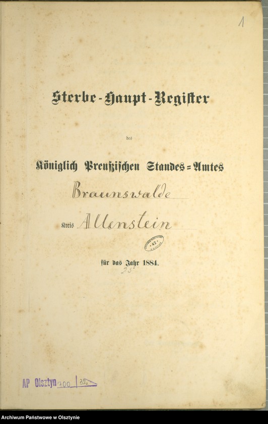 image.from.unit.number "Sterbe-Haupt-Register Nr 1 - 64"