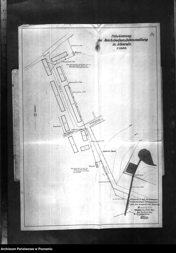 Obraz 18 z jednostki "Entwurt für die Entwässerungsanlage der Reichsbedienstetensiedlung am Rosenweg in Schieratz"