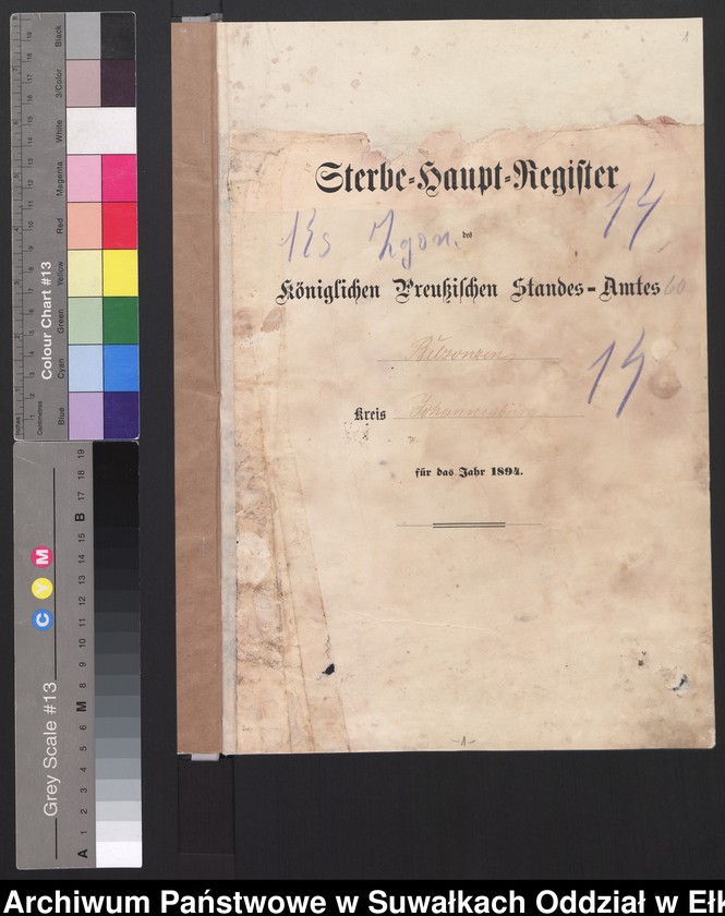 image.from.unit.number "Sterbe-Haupt-Register des Königlichen Preussischen Standes-Amtes Belzonzen Kreis Johannisburg"