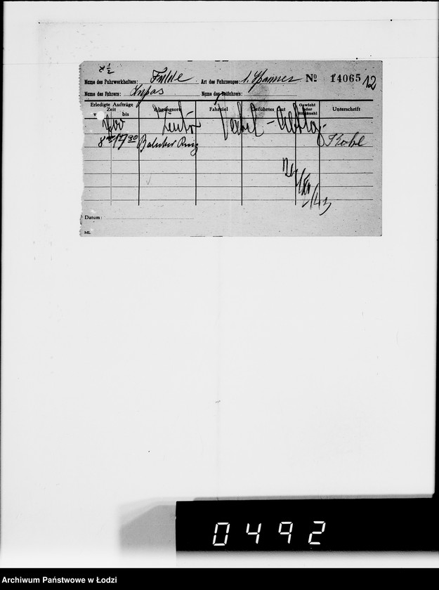 Obraz 16 z jednostki "A.Fulde [rachunki za usługi transportowe dla Getta]"