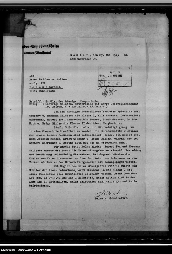 Obraz 14 z jednostki "Kindererziehungsheim Samter (Szamotuły). Oberschule in Samter"