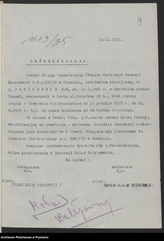 image.from.unit.number "Akta Koła Pracowników Kolejowych w Poznaniu."