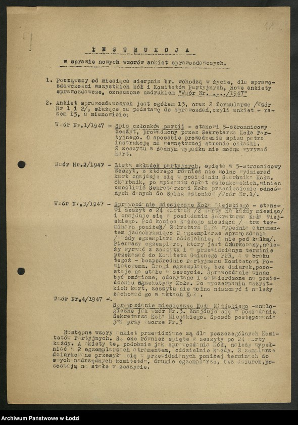 Obraz 12 z jednostki "Instrukcje Wydziału Organizacyjnego Komitetu Centralnego Polskiej Partii Robotniczej"