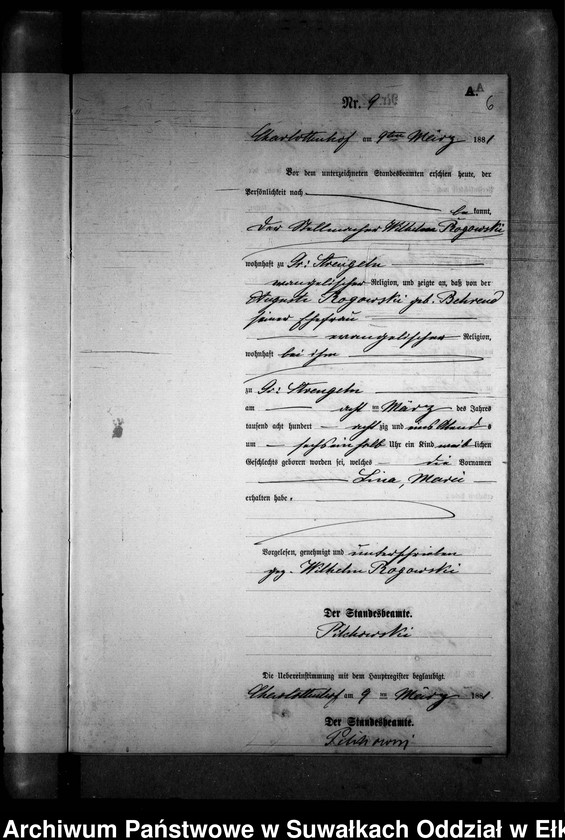 image.from.unit.number "Geburts-Neben-Register des Preussischen Standes-Amtes Gr. Strengeln Kreis Angerburg"