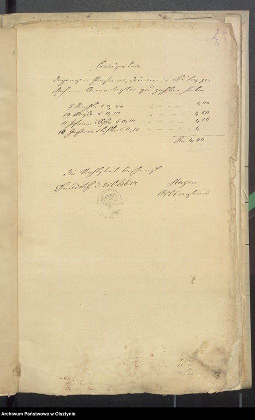 image.from.unit.number "Einnahme und Ausgabe Beläge des Kirchspiels Armen Kassen-Rechnung"