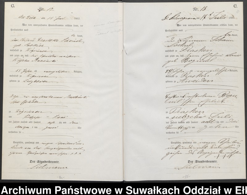 image.from.unit.number "Sterbe-Haupt-Register des Königlichen Preussischen Standes-Amtes Guszianka Kreis Sensburg"