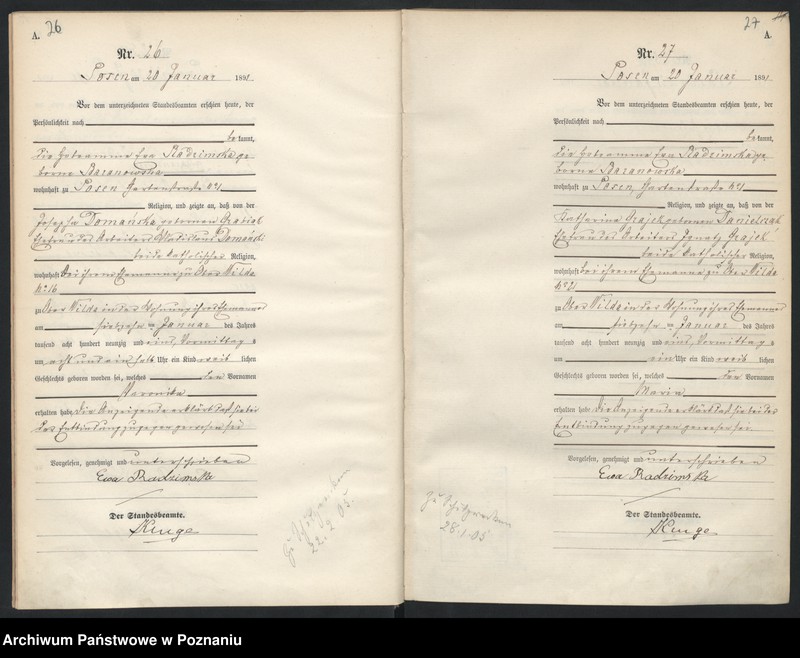 Obraz 16 z jednostki "Księga urodzeń t. I"