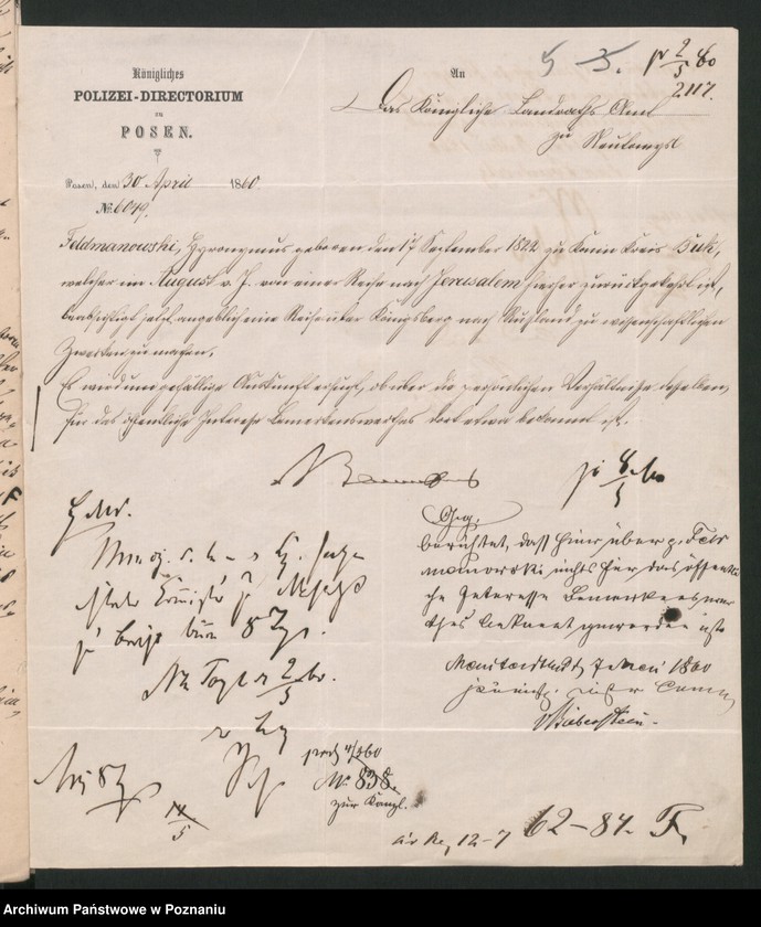 Obraz 9 z jednostki "A. betr. Privatgelehrter Hieronimus Feldmanowski aus Konin, Kreis Buk"