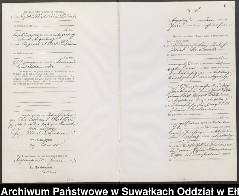 image.from.unit.number "Heiraths-Neben-Register des Preussischen Standes-Amtes der Stadt Angerburg Kreis Angerburg"