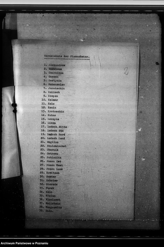 Obraz 6 z jednostki "Verzeichnisse der Finanzämter, Zollämter. Auskunft aus dem Strafregister"