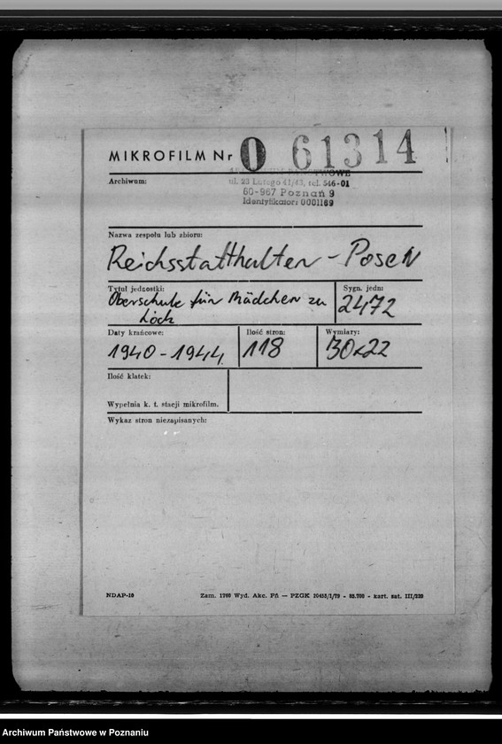 Obraz 2 z jednostki "Oberschule für Mädchen zu Lodz"