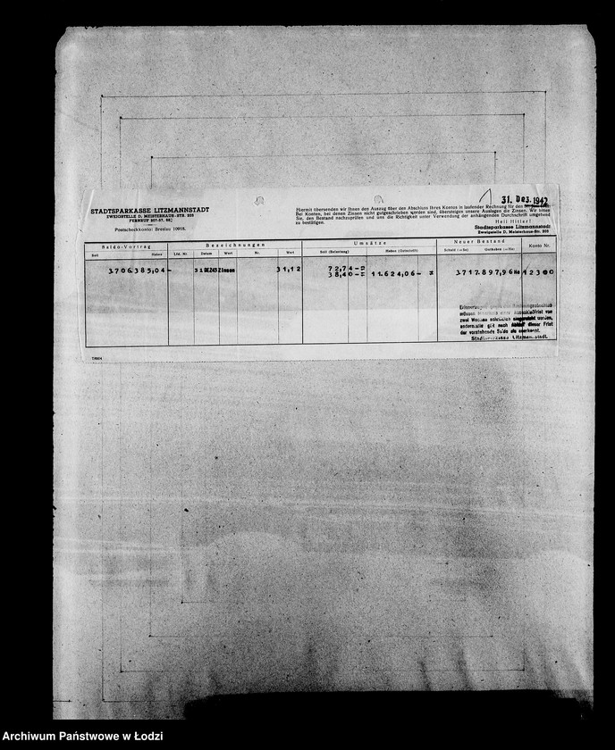 Obraz 5 z jednostki "Sonderkonto 12300 Bankauszüge"