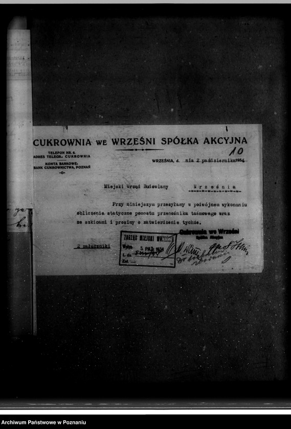 Obraz 15 z jednostki "Zatwierdzenie zakładu przemysłowego /przebudowy cukrowni we Wrześni/"