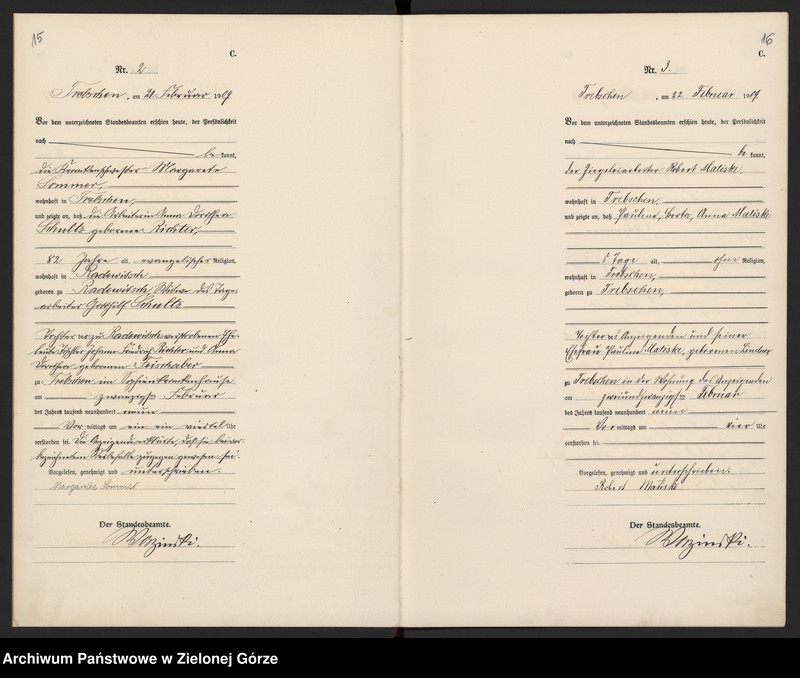 image.from.unit.number "Sterbe-Register (Haupt Register) Standesamt Trebschen Kreis Züllichau-Schwiebus 1908 bis 1922"