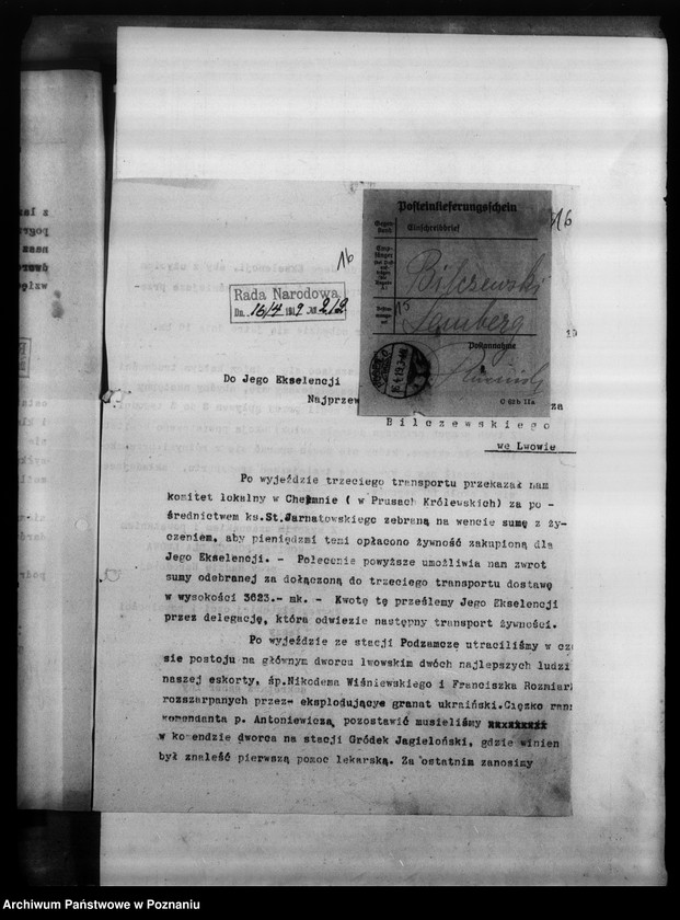 image.from.unit.number "Komitet Pomocy dla Lwowa i Wilna przy Radzie Narodowej w Poznaniu - korespondencja."