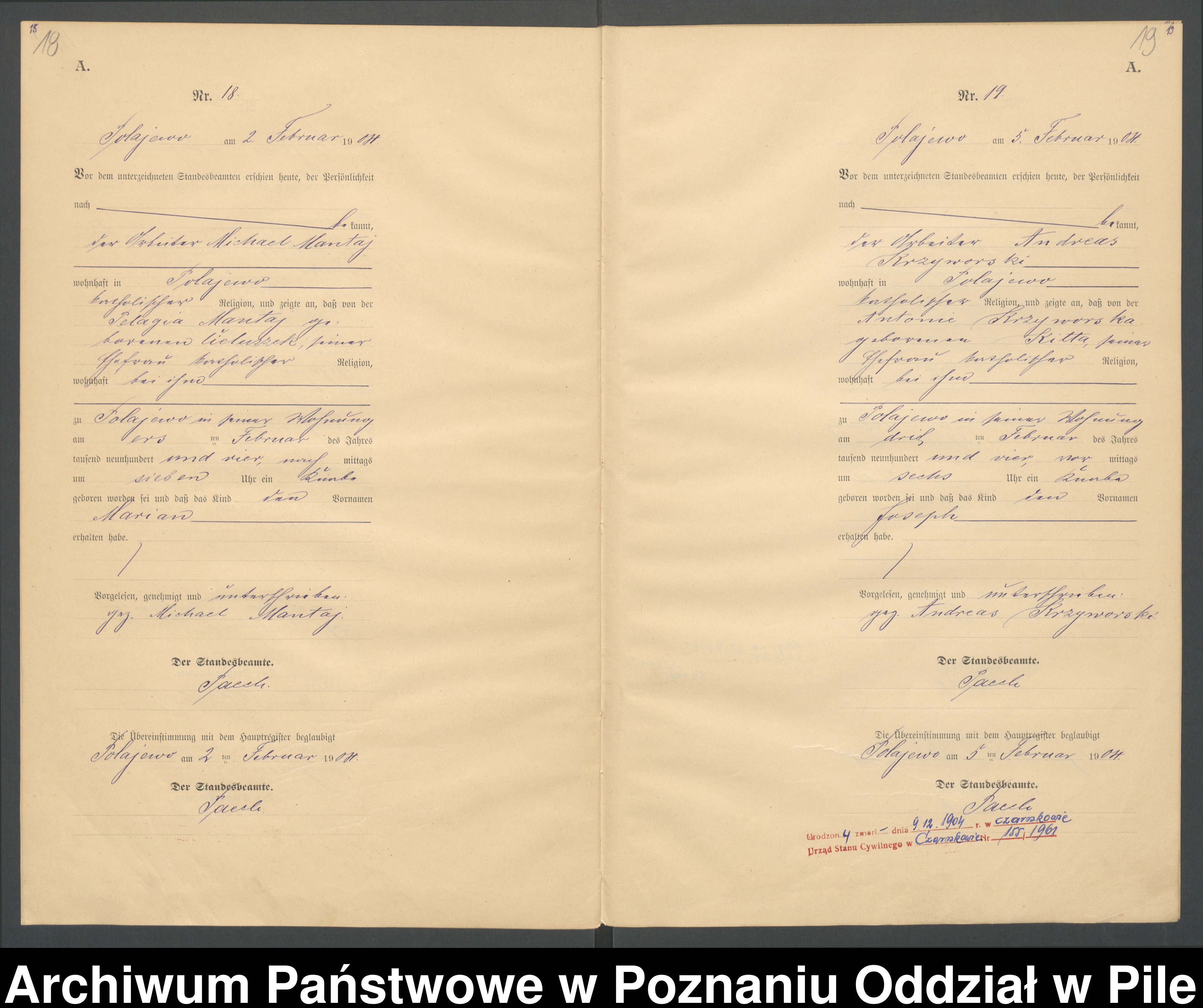 Skan z jednostki: Księga urodzeń