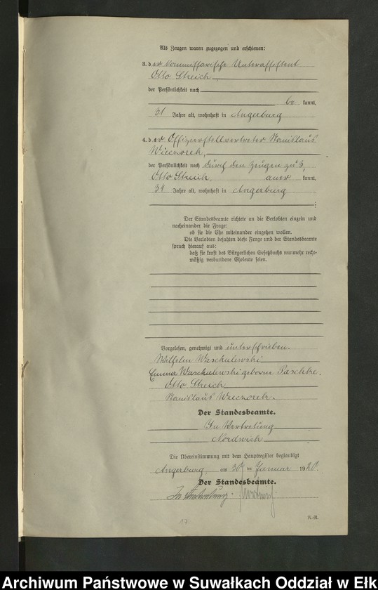 image.from.unit.number "[Heirats - Register (Neben - Register) Standesamt Angerburg einschl. der Bezirke, Gr. Strengeln, Prinowen und Kehlen Kreis Angerburg] No 1 bis 49"