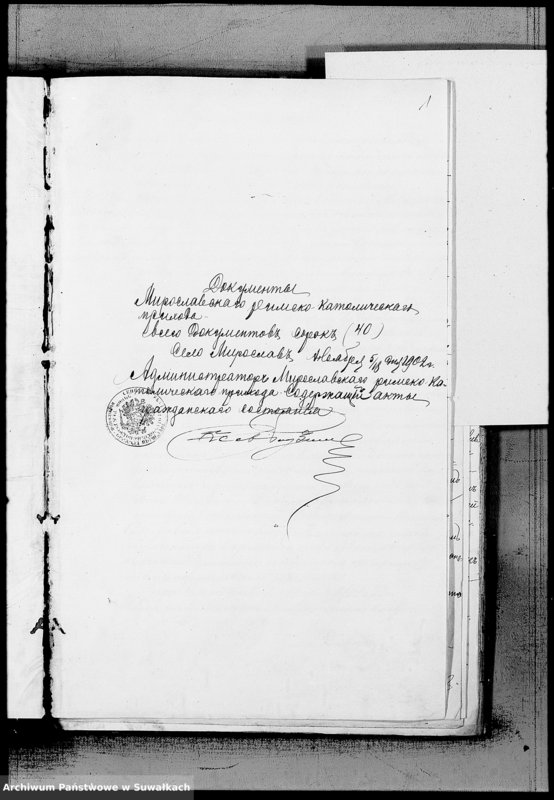 Obraz z jednostki "Dokumenty Miroslavskago rimsko-katoličeskago prichoda za 1901 god"