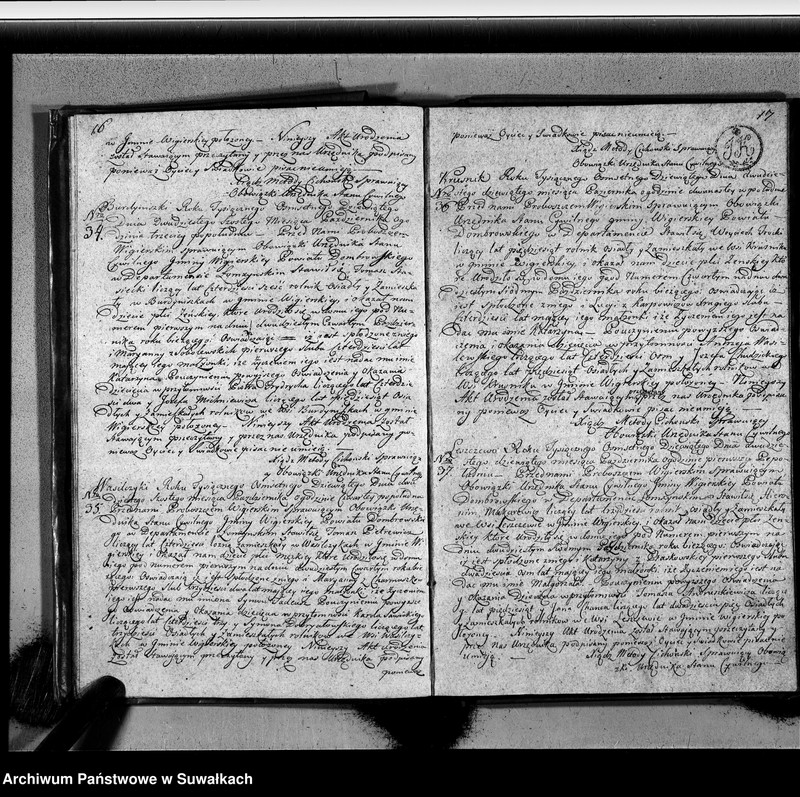 image.from.unit.number "Akta urodzonych gminy wigierskiey od 1-go maja 1809 do dnia ostatniego kwietnia 1810 roku"