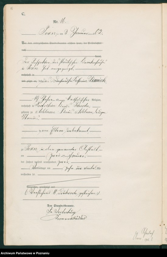 Obraz 19 z jednostki "Księga miejscowa zgonów t. I"