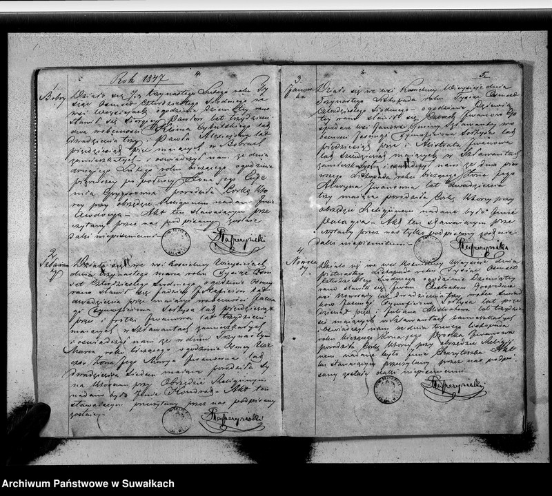 image.from.unit.number "Duplikat Urodzonych, zaślubionych i zmarłych Wyznania Filiponów Okręgu Wiejsieje poczynające w roku 1846, kończące w 1848 roku"