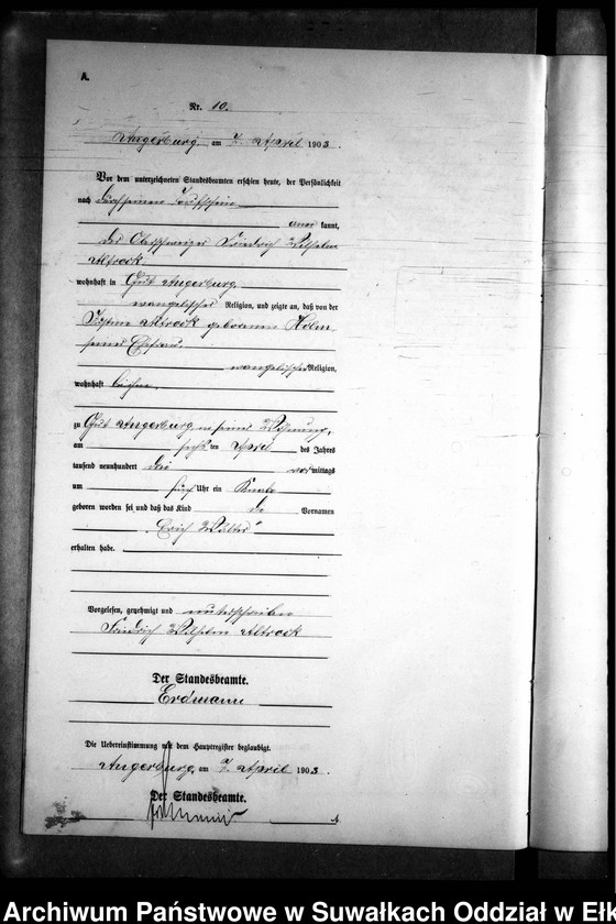 image.from.unit.number "Geburts-Neben-Register des Preussischen Standes-Amtes Kehlen Kreis Angerburg"