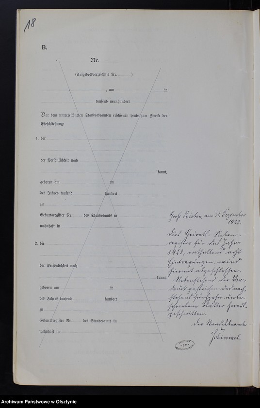Obraz 20 z jednostki "Heiraths-Neben-Register Nr 1 - 8 [ Księga małżeństw - wtóropis ]"