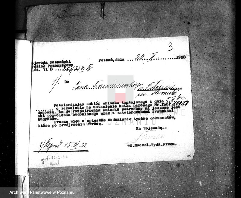 Obraz 7 z jednostki "M. Krzemieniewski w Połajewie pow. czarnkowski Młyn i piła - kocioł nr 10017 fabryczny kocioł nr 138 woj."