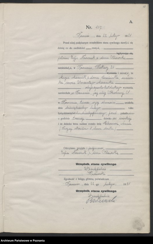 Obraz 15 z jednostki "Księga urodzeń odpis tom II [Rejestr poboczny urodzeń]"