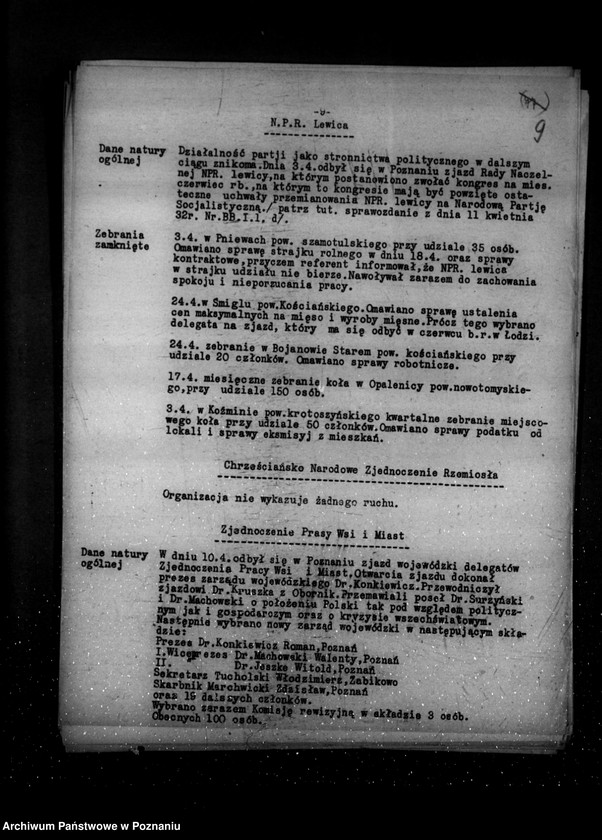 Obraz 13 z jednostki "Sprawozdania z polskiego legalnego ruchu polityczno-społecznego za miesiące kwiecień, maj, czerwiec 1932 r."