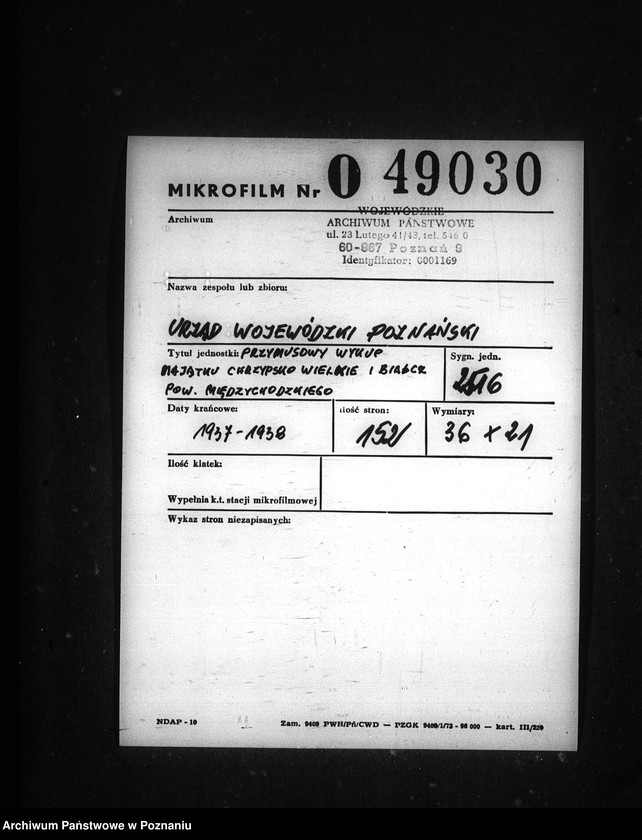 Obraz 2 z jednostki "Przymusowy wykup majątku Chrzypsko Wielkie i Białcz powiatu międzychodzkiego"