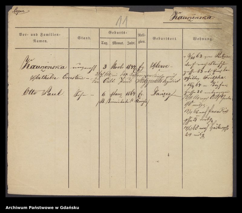 image.from.unit.number "Karty meldunkowe: Katzler - Kaumann"