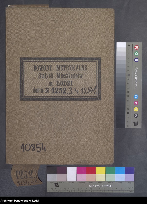 Obraz 2 z jednostki "Dowody metrykalne stałych mieszkańców m. Łodzi nr domu 1252-1254f"