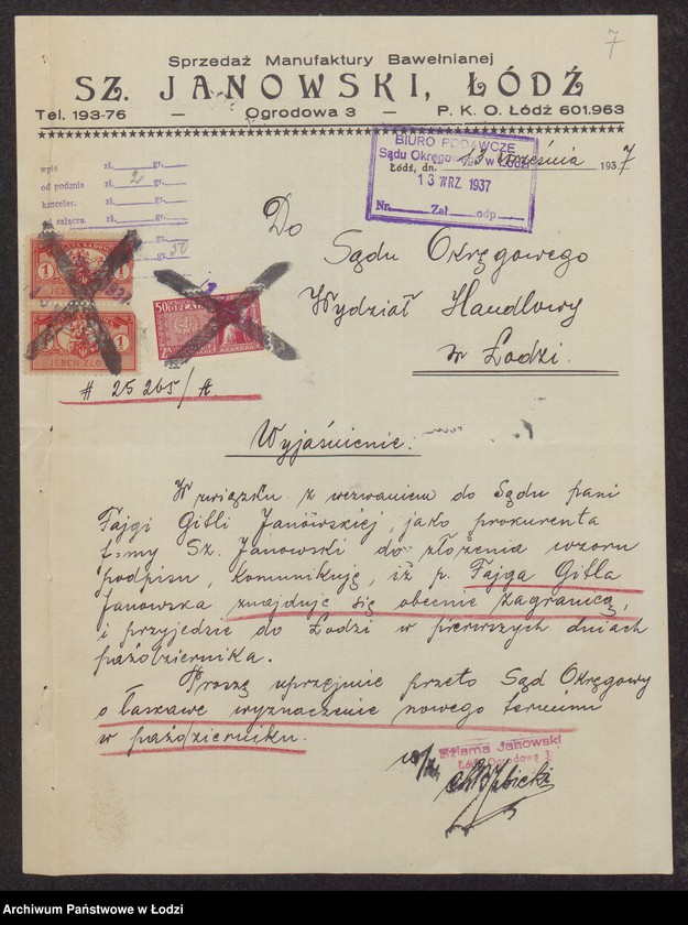 Obraz 9 z jednostki "Szlama Janowski- sprzedaż manufaktury bawełnianej"