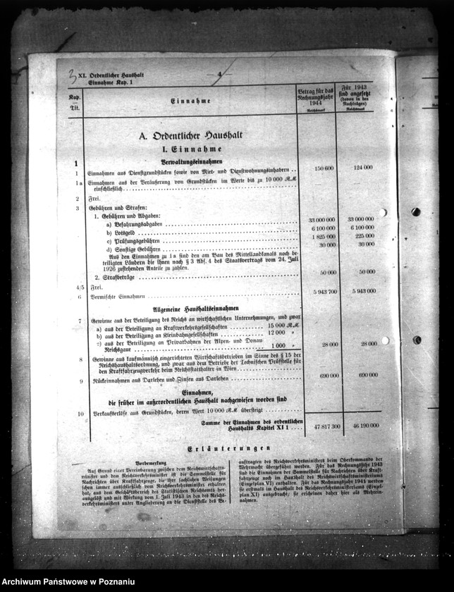 Obraz 7 z jednostki "Haushalt des Reichsverkehrsministeriums für des Rechnungsjahr 1944"