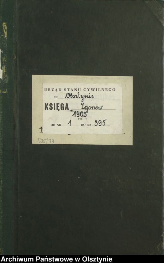 image.from.unit.number "Sterbe-Haupt-Register Tom I,Nr 1 - 395"