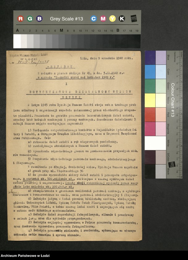 Obraz 2 z jednostki "[Sprawozdania z działalności] Muzeum Historii Sztuki [i Muzeum Etnograficznego w Łodzi]"