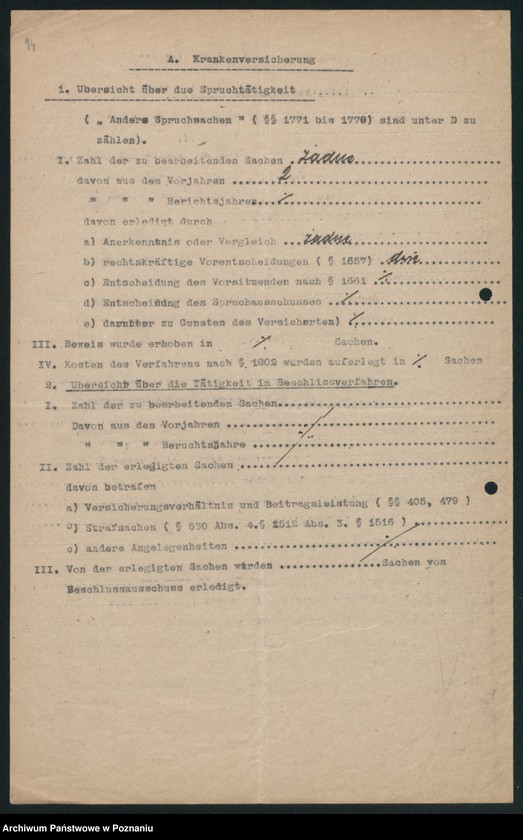 Obraz 16 z jednostki "[Korespondencja z Wyższym Urzędem Ubezpieczeń w Poznaniu, sprawozdania z działalności urzędów ubezpieczeń]"