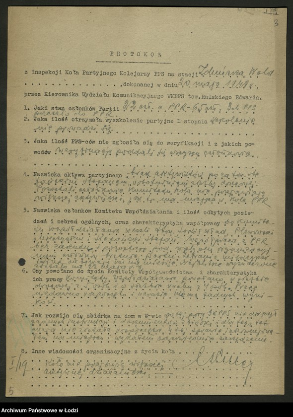 Obraz 4 z jednostki "Koło kolejowe PPS Zduńska Wola- protokoły [zebrań]"