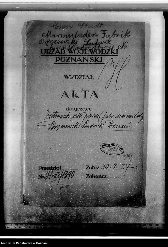 Obraz 4 z jednostki "Zatwierdzenie zakładu przemysłowego /fabryki marmelady/ Ludwik Bręczewski Poznań"