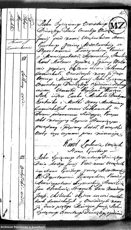 image.from.unit.number "Akta Umarłych Gminy Mirosławskiey od 1 Maja 1810 Ru"