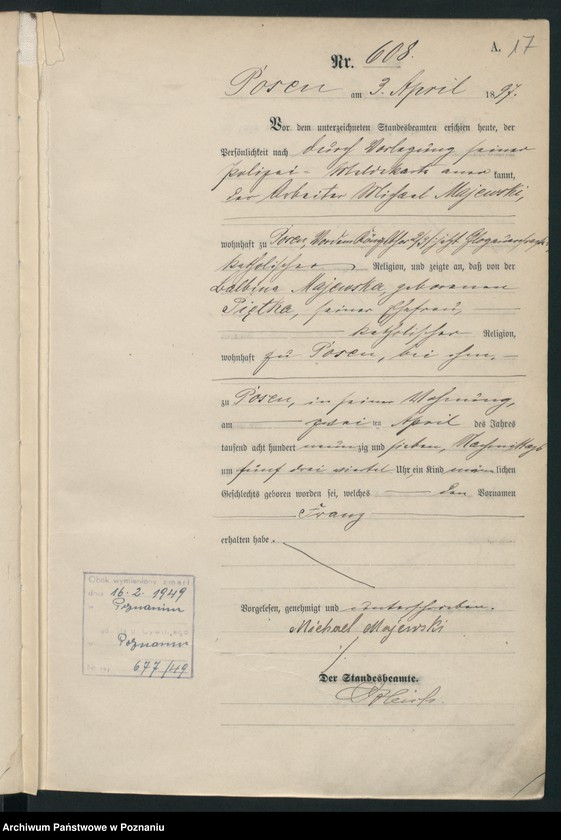 Obraz 20 z jednostki "Księga urodzeń t. II"