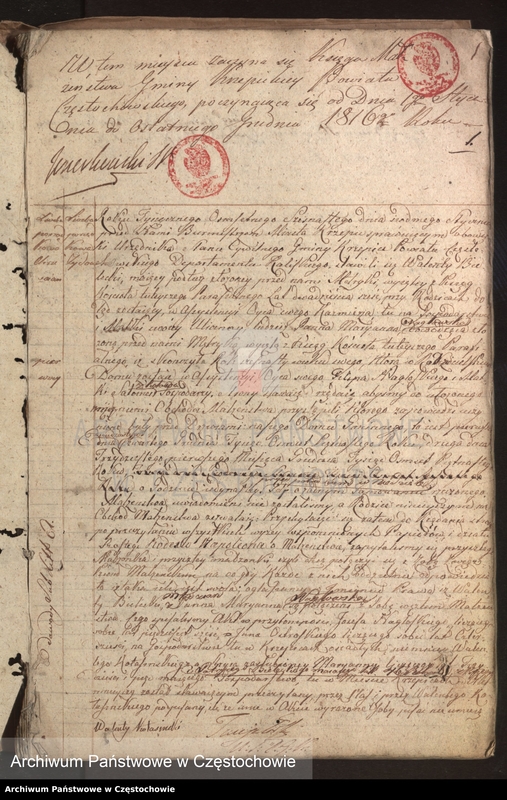 Obraz z jednostki "Księga [akt] małżeństw gminy Krzepickiej na rok 1816"